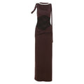 U neck lace patchwork ruched maxi dress  | Festival Outfits Women