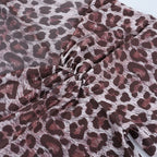 Leopard print off shoulder ruched jumpsuit  | Festival Outfits Women