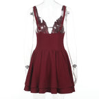 Ruched v neck zip-up cami mini dress  | Festival Outfits Women