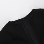 Long sleeve v neck zip-up solid mini dress  | Festival Outfits Women