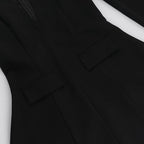 Long sleeve v neck zip-up solid mini dress  | Festival Outfits Women