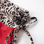 Drawstring ruched leopard print tube top  | Festival Outfits Women  | Cheetah Print Top