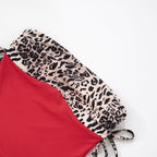 Drawstring ruched leopard print tube top  | Festival Outfits Women  | Cheetah Print Top