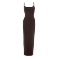 Beaded u neck slit backless cami maxi dress  | Festival Outfits Women