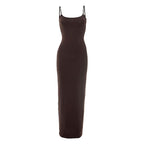 Beaded u neck slit backless cami maxi dress  | Festival Outfits Women