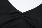 Cross back ruched v neck cami romper  | Festival Outfits Women