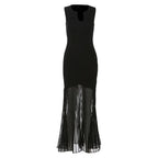 Sleeveless notch neck maxi dress  | Festival Outfits Women