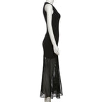 Sleeveless notch neck maxi dress  | Festival Outfits Women