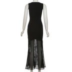 Sleeveless notch neck maxi dress  | Festival Outfits Women