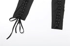 Self tie halter square neck lace up pant set  | Festival Outfits Women