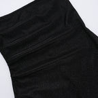 Glitter high slit ruffle tube maxi dress  | Festival Outfits Women