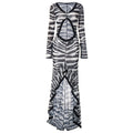Zebra print hollow out slit ruffle cut out maxi dress  | Festival Outfits Women
