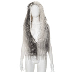 Hoodie fluffy self tie v neck backless top  | Festival Outfits Women