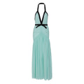 Halter ruched mesh deep V neck maxi dress  | Festival Outfits Women