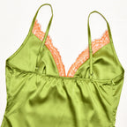 Satin lace hem v neck zip-up cami maxi dress  | Festival Outfits Women