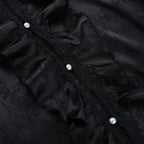 Long sleeve v neck ruffle button top  | Festival Outfits Women