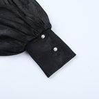 Long sleeve v neck ruffle button top  | Festival Outfits Women