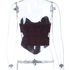 Skeleton hand pattern corset button top  | Festival Outfits Women