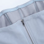 Droplet shaped applique zip-up corset tube top  | Festival Outfits Women