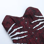 Skeleton hand pattern corset button top  | Festival Outfits Women