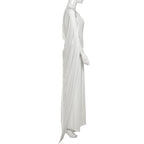 High neck ruched solid maxi skirt set  | Festival Outfits Women