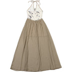 Halter v neck backless print ruffle maxi dress  | Festival Outfits Women
