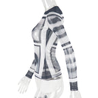 Long sleeve abstract crewneck mesh top  | Festival Outfits Women