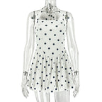 Halter polka dot backless mini dress  | Festival Outfits Women