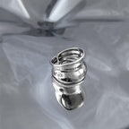 Vintage Textured Silver Open Index Ring