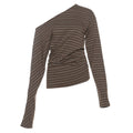 Long sleeve striped one shoulder ruched top  | Festival Outfits Women