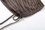 Self tie striped print button short pant  | Festival Outfits Women