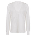 Deep v neck long sleeve solid top  | Festival Outfits Women
