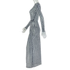 Long sleeve crewneck slit mesh maxi dress  | Festival Outfits Women