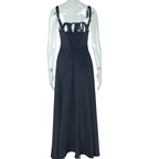 Square neck hollow out self tie cami cut out maxi dress  | Festival Outfits Women