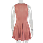 V neck sleeveless contrast mini dress  | Festival Outfits Women