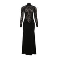 High neck long sleeve zip-up ruched maxi dress  | Festival Outfits Women
