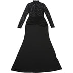 High neck long sleeve zip-up ruched maxi dress  | Festival Outfits Women