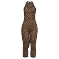 Halter backless leopard print jumpsuit  | Festival Outfits Women