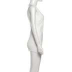U neck hollow out letter pattern cut out mini dress  | Festival Outfits Women