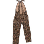 Halter backless leopard print jumpsuit  | Festival Outfits Women