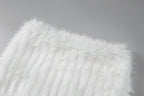 Fluffy backless tube mini skirt set  | Festival Outfits Women