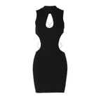 Hollow out o ring backless sleeveless cut out mini dress  | Festival Outfits Women