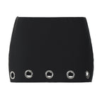 Hollow out A line solid cut out mini skirt  | Festival Outfits Women