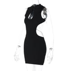 Hollow out o ring backless sleeveless cut out mini dress  | Festival Outfits Women