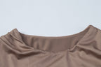 Long sleeve ruched irregular crewneck maxi dress  | Festival Outfits Women