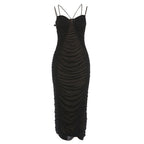 Ruched mesh cami maxi dress  | Festival Outfits Women