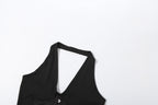 Halter v neck backless button top  | Festival Outfits Women