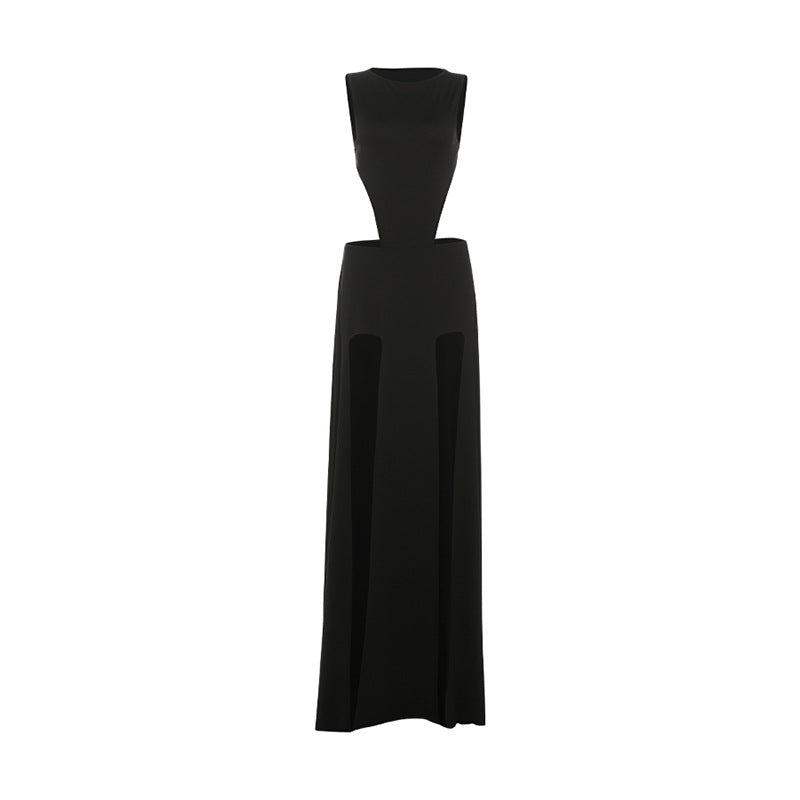 Crewneck sleeveless button slit maxi skirt set  | Festival Outfits Women