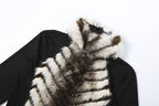 High neck fluffy long sleeve zip-up mini dress  | Festival Outfits Women