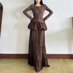 Sheer mesh ruched solid maxi skirt  | Festival Outfits Women